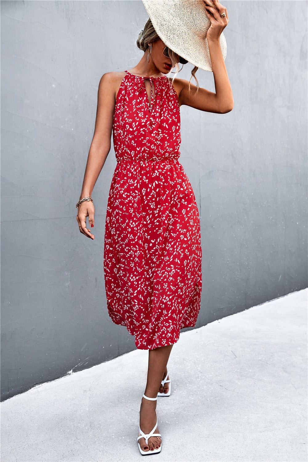Tie Neck Spring Dress