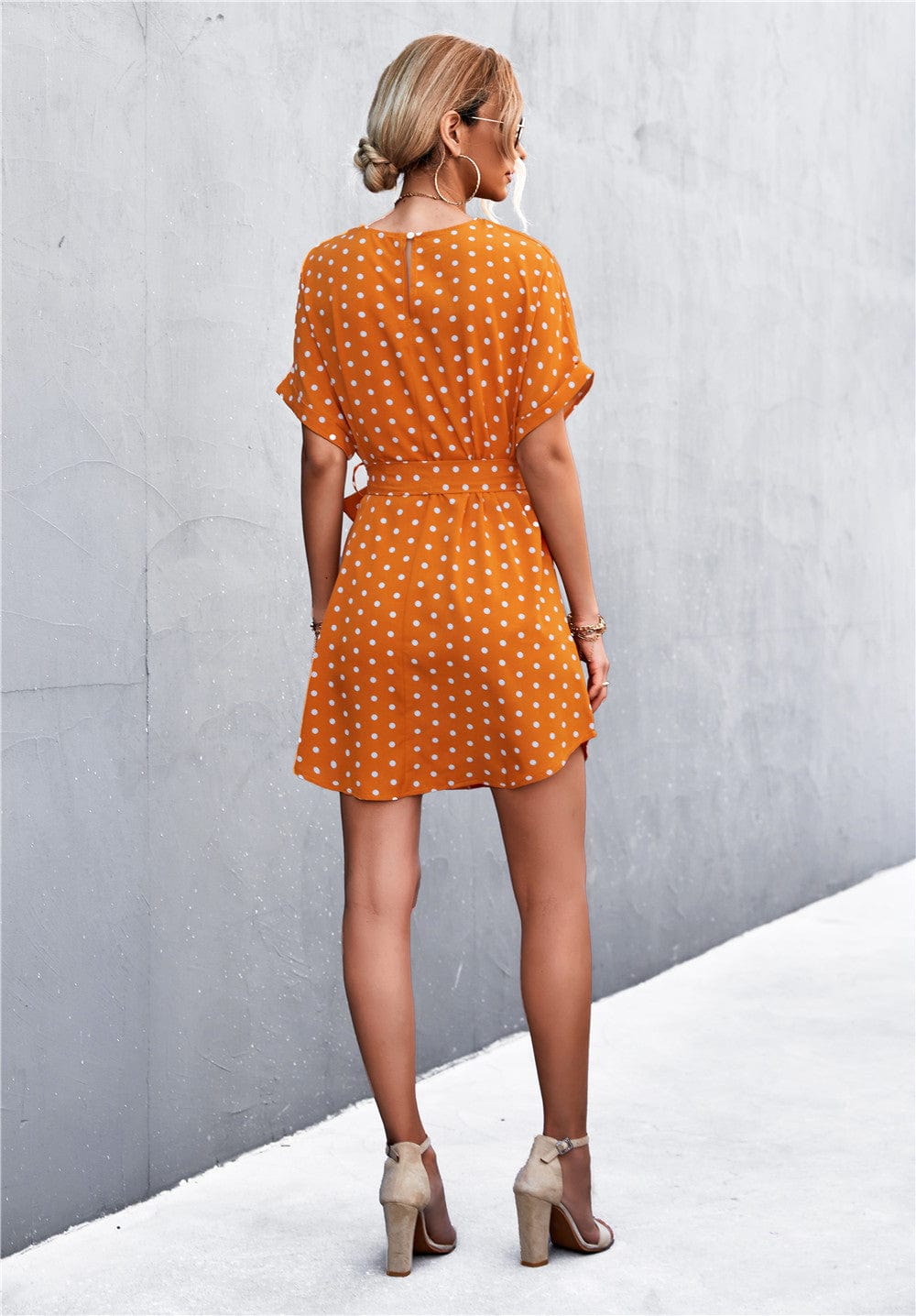 Polka Rounded Hem Dress