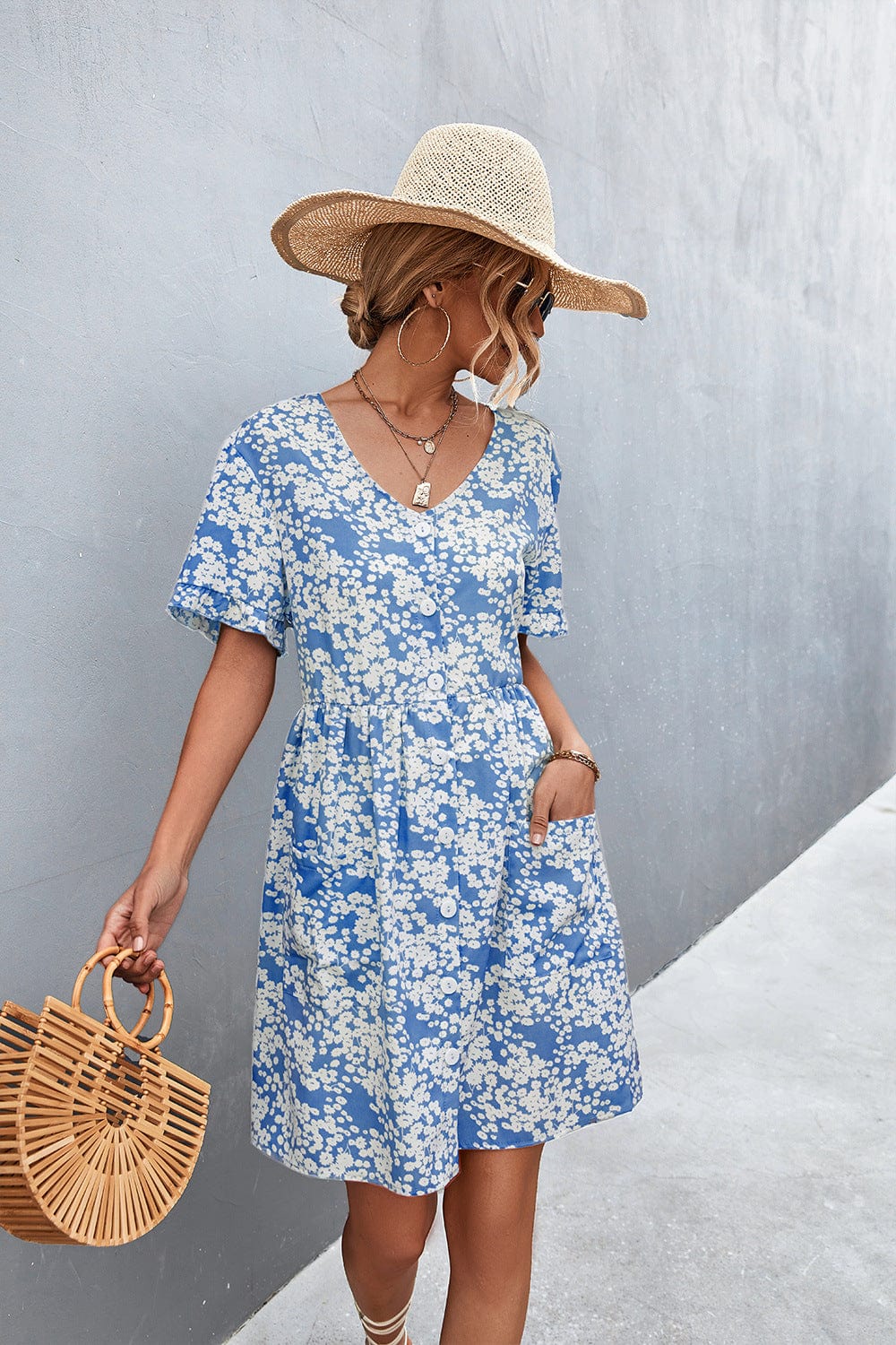 Floral Button Down Dress