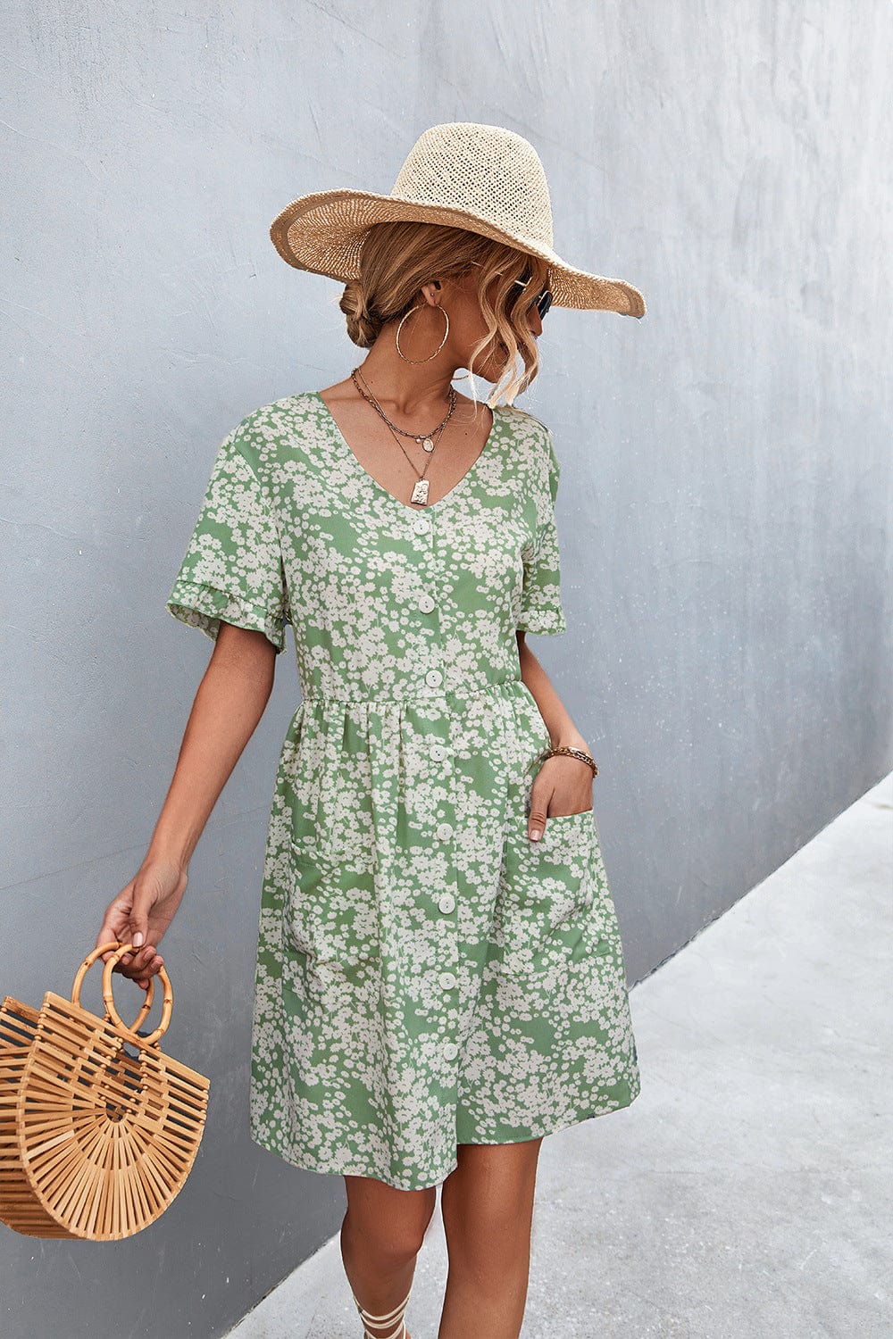 Floral Button Down Dress