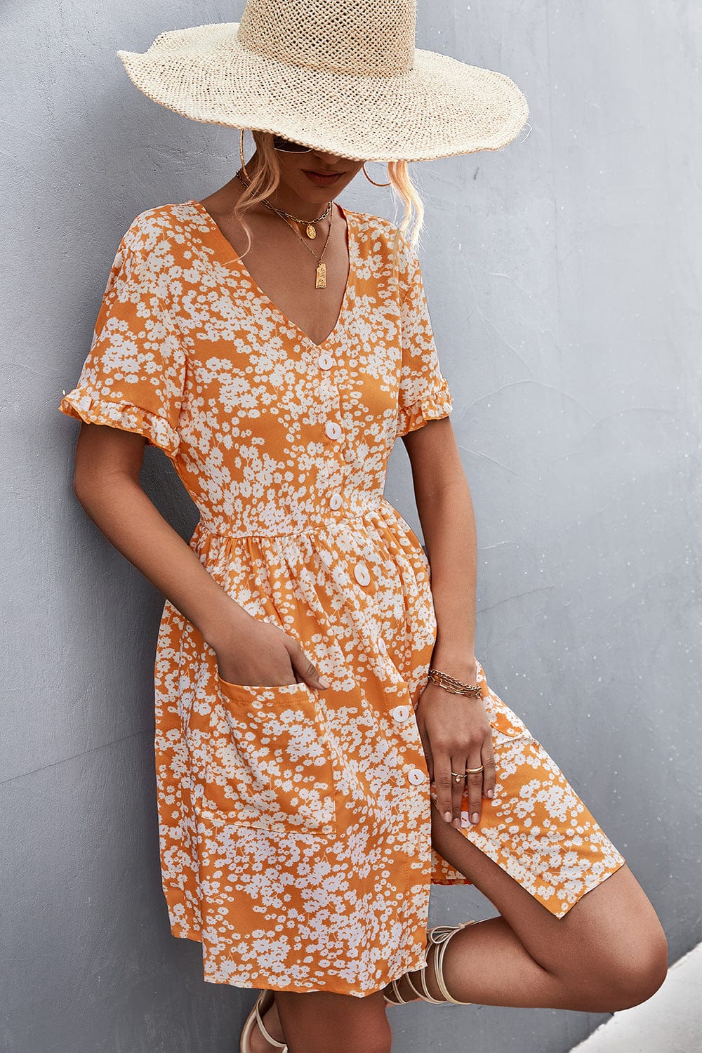 Floral Button Down Dress