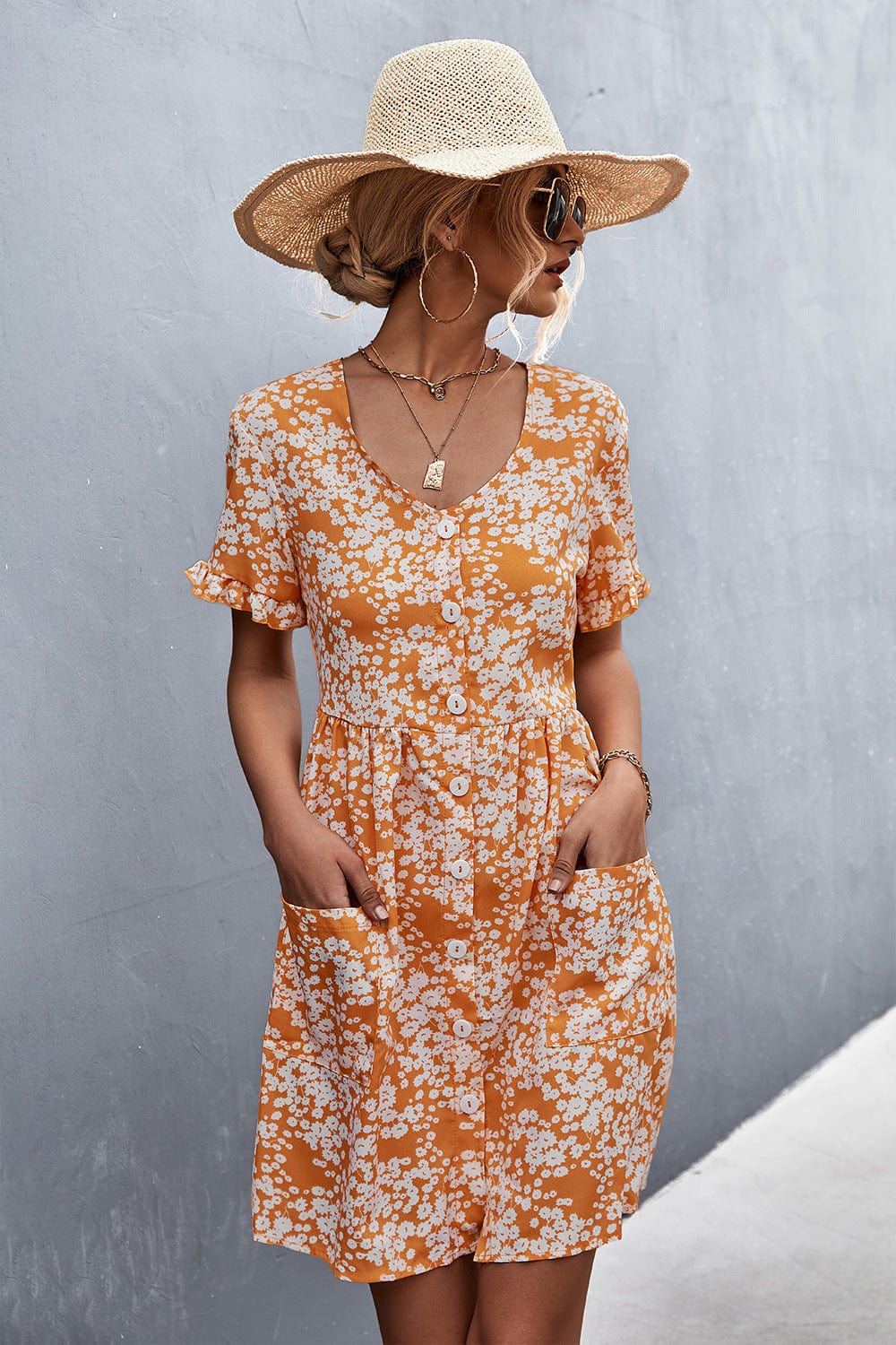 Floral Button Down Dress