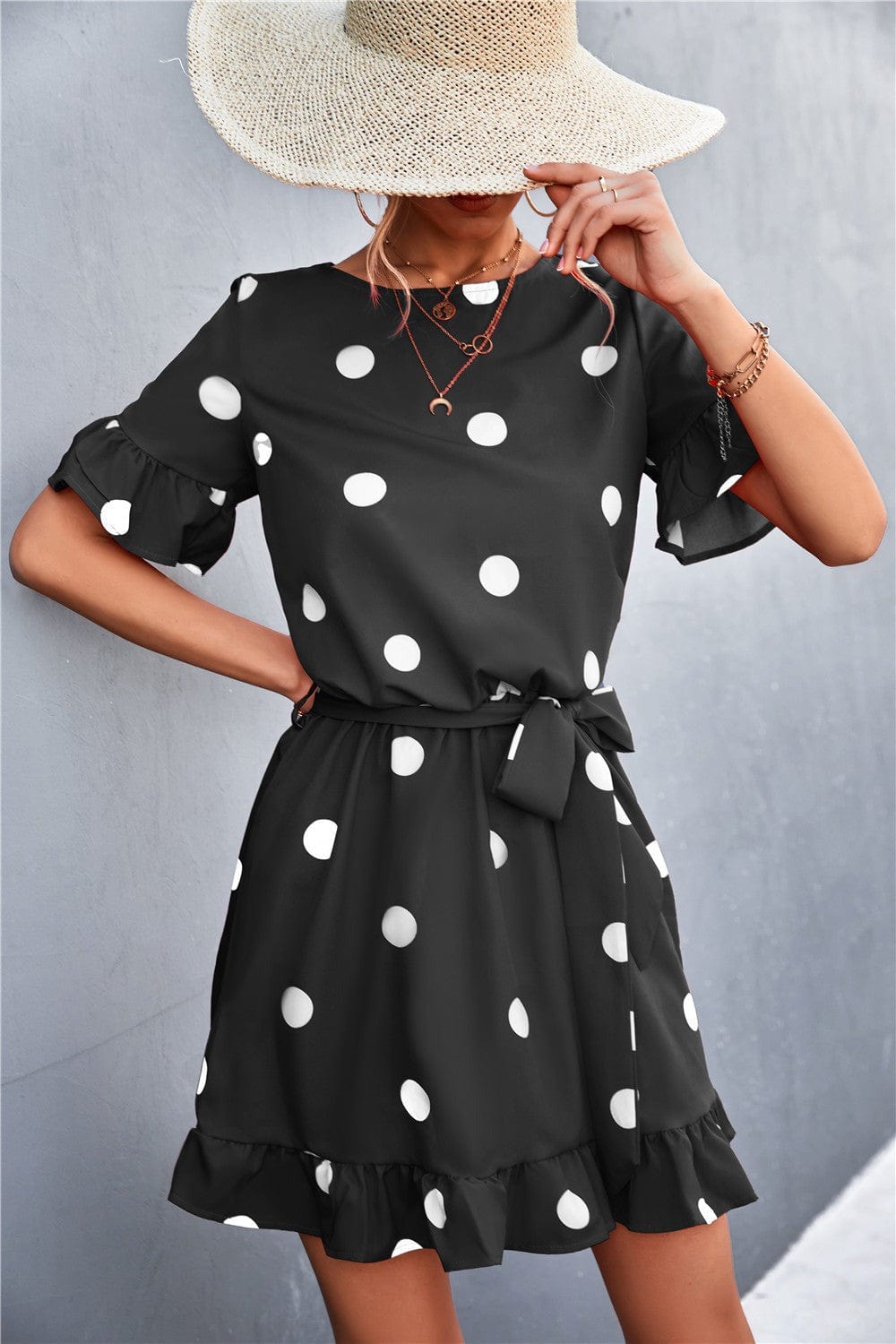 Dot Ruffle Light Dress