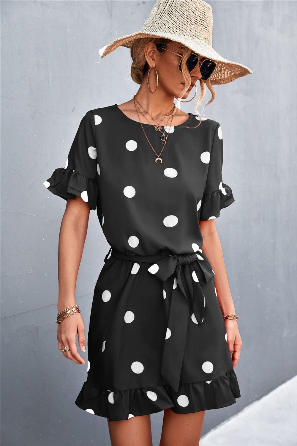 Dot Ruffle Light Dress