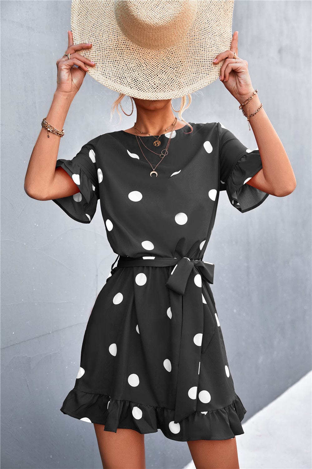 Dot Ruffle Light Dress