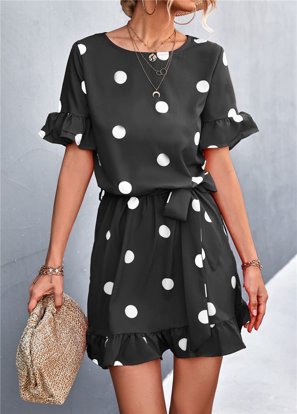 Dot Ruffle Light Dress