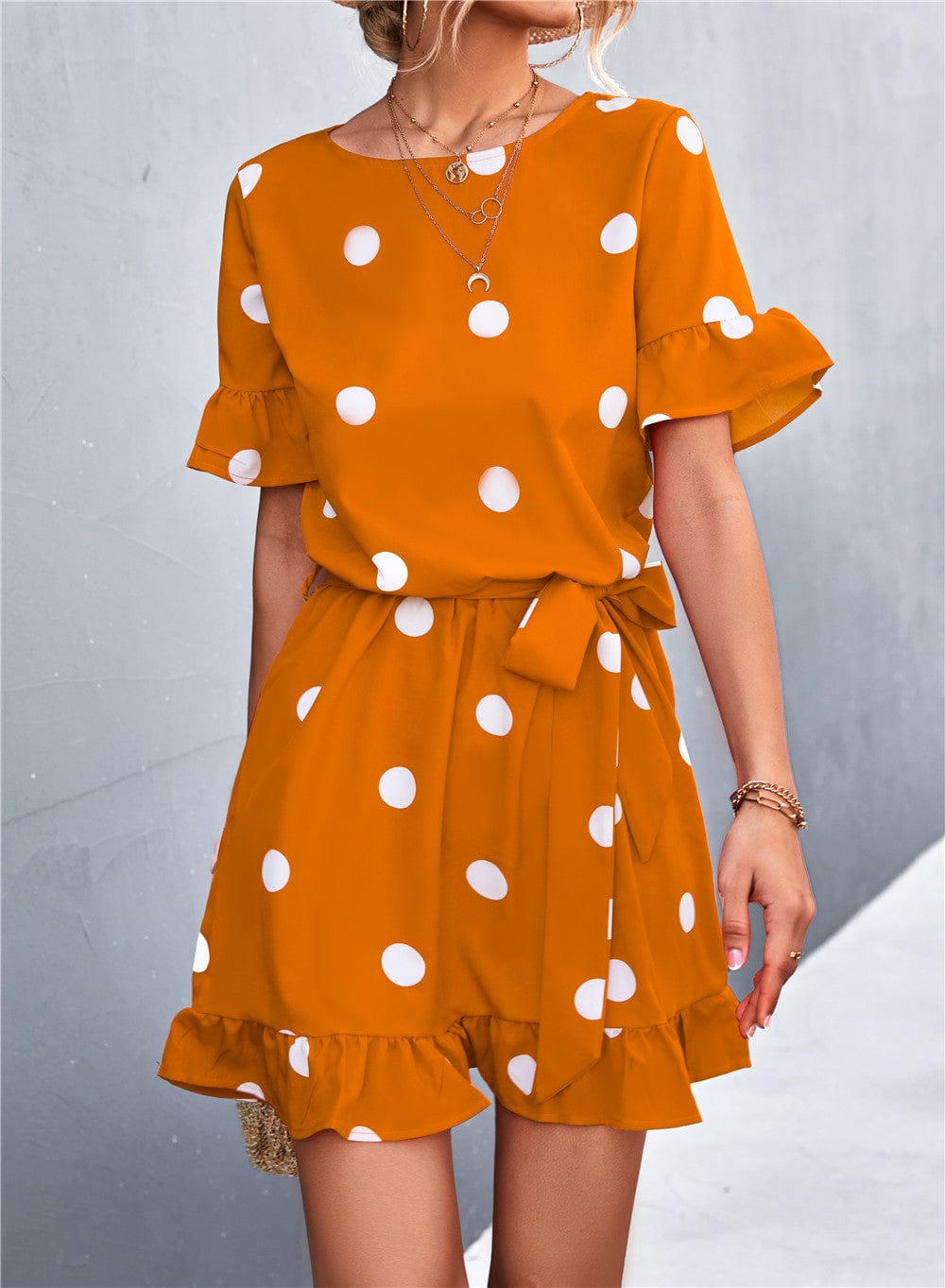 Dot Ruffle Light Dress