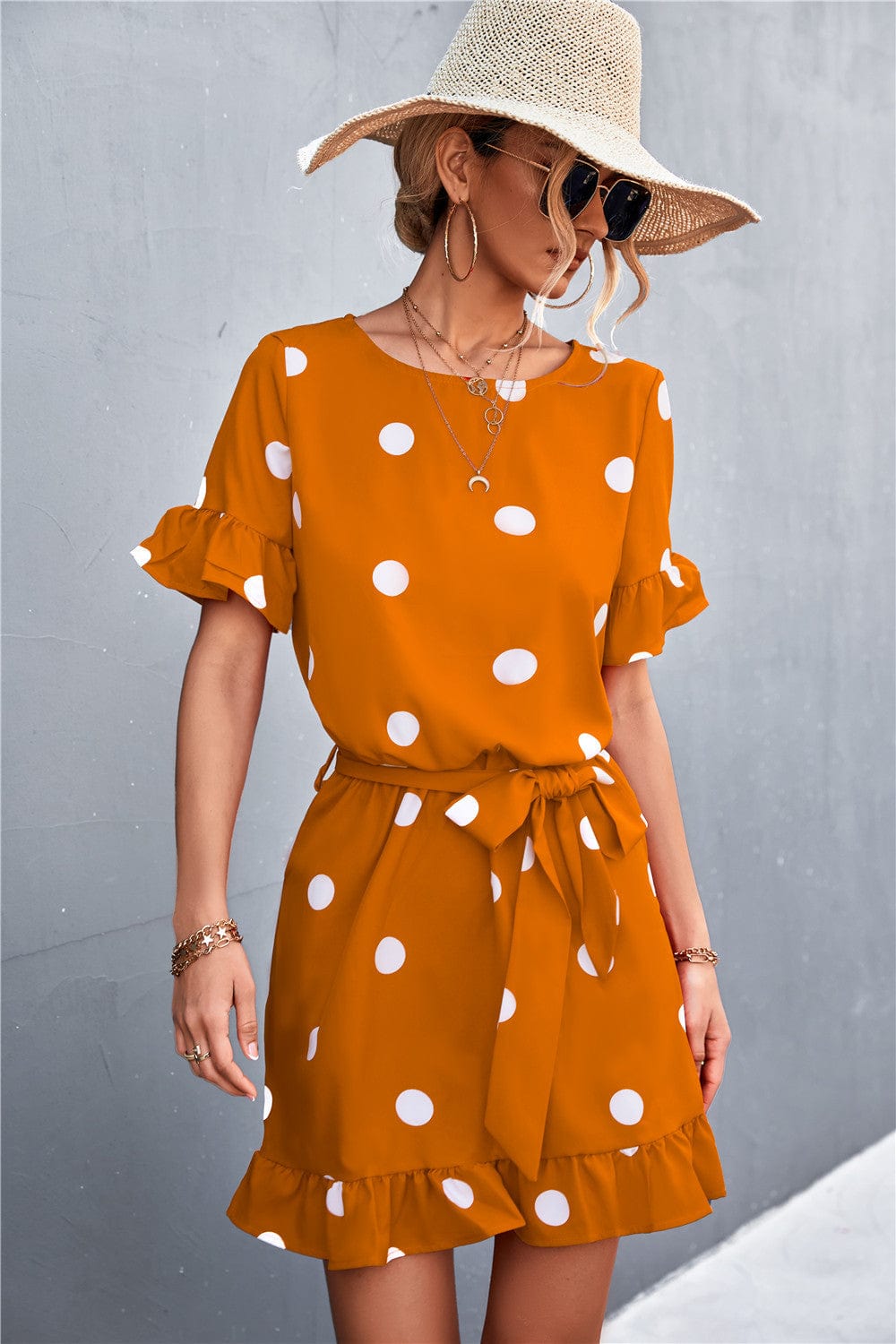 Dot Ruffle Light Dress