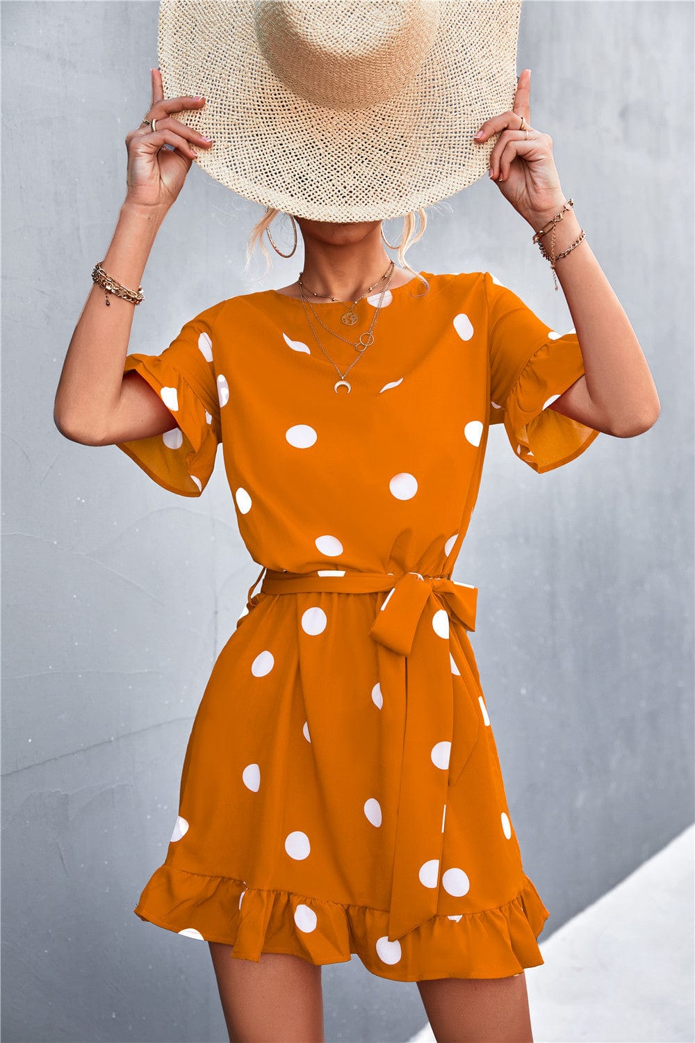 Dot Ruffle Light Dress
