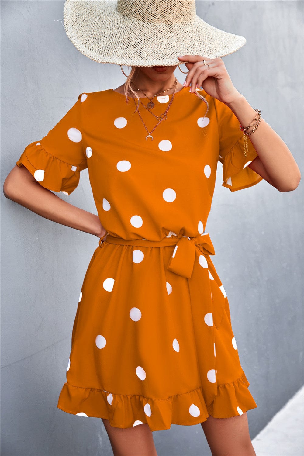 Dot Ruffle Light Dress