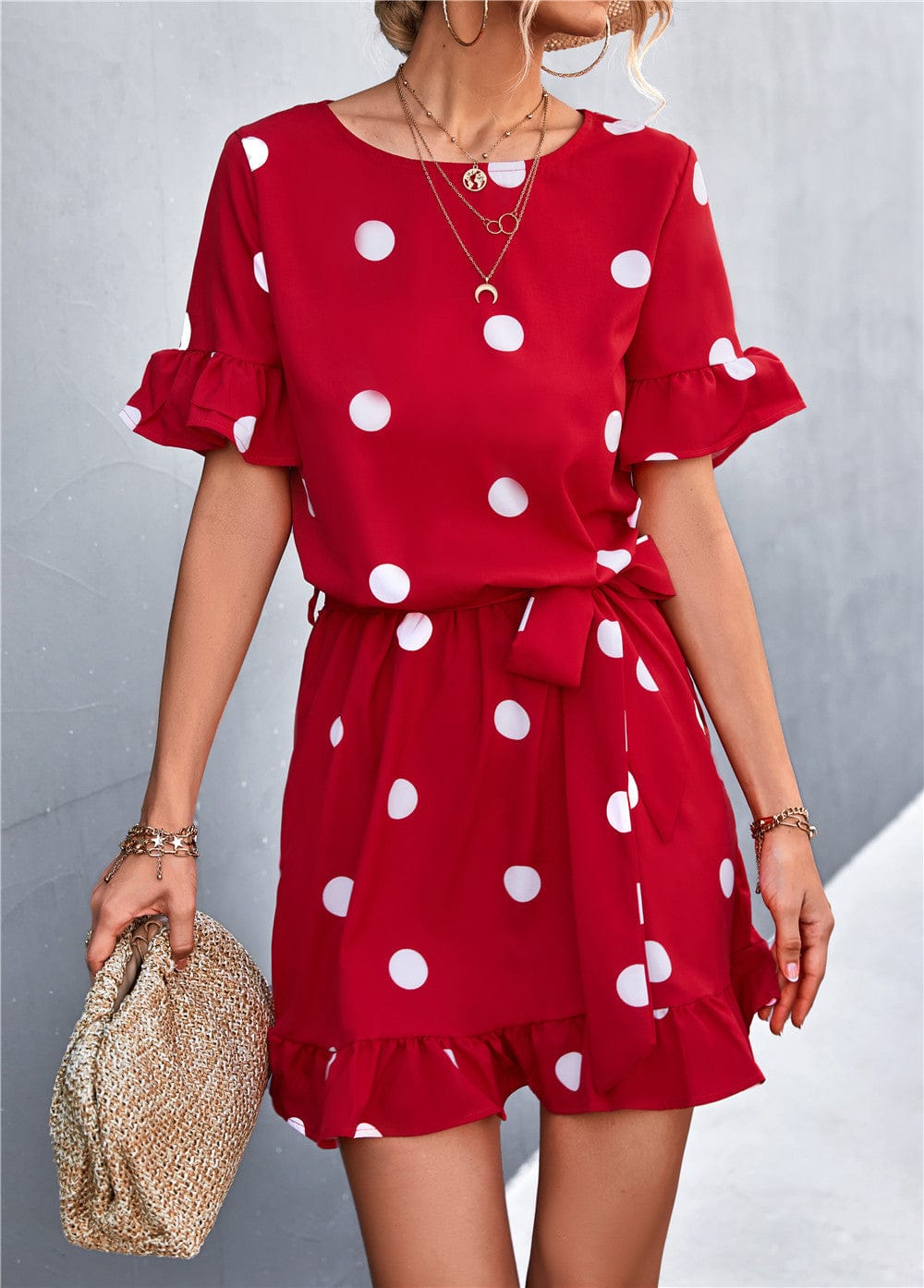 Dot Ruffle Light Dress