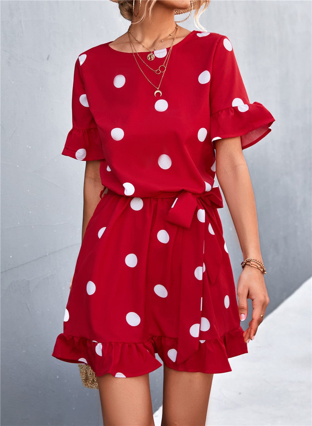 Dot Ruffle Light Dress
