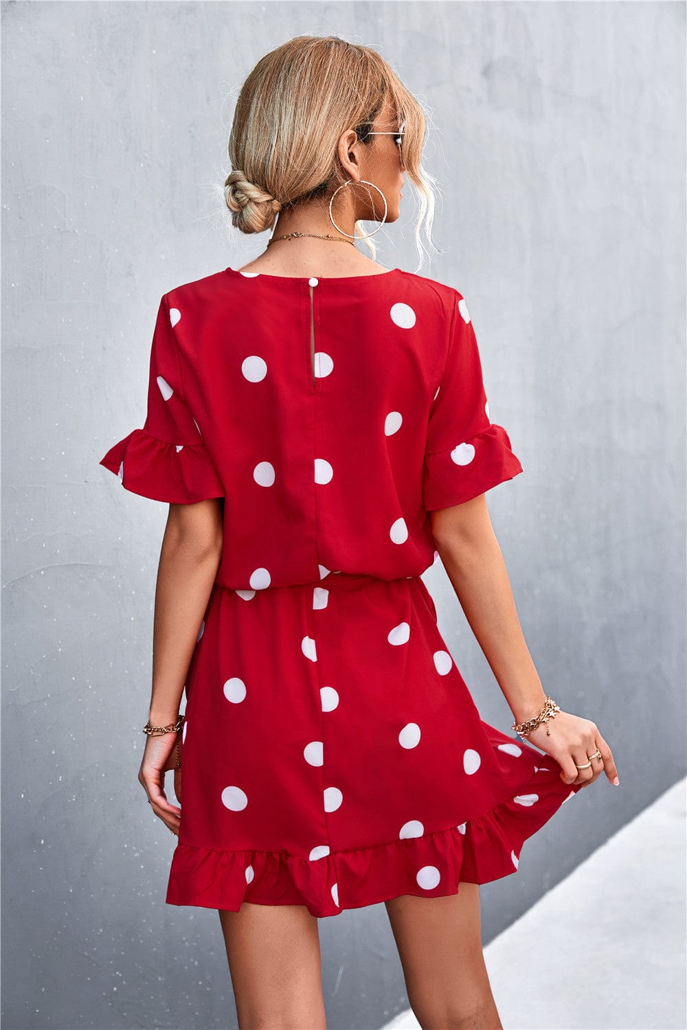 Dot Ruffle Light Dress