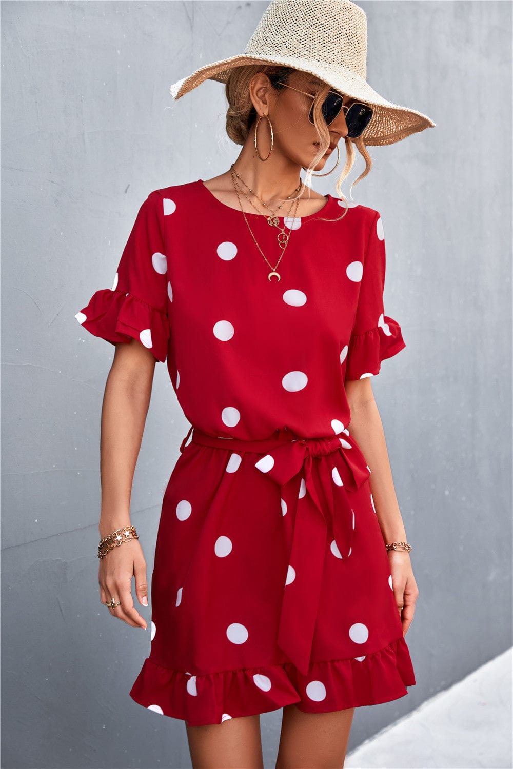 Dot Ruffle Light Dress