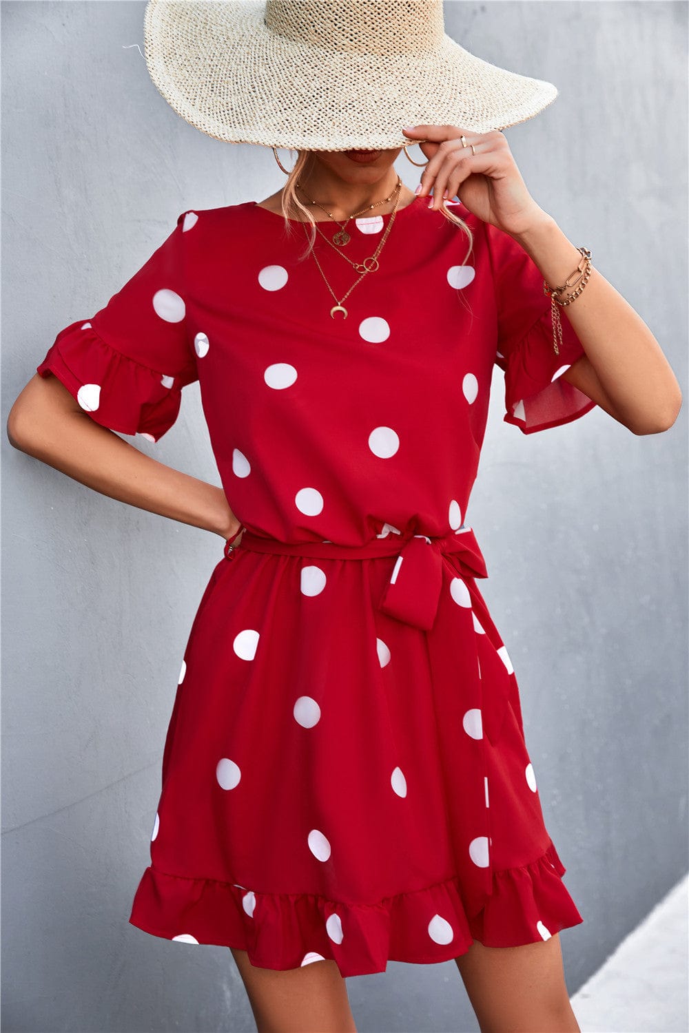 Dot Ruffle Light Dress