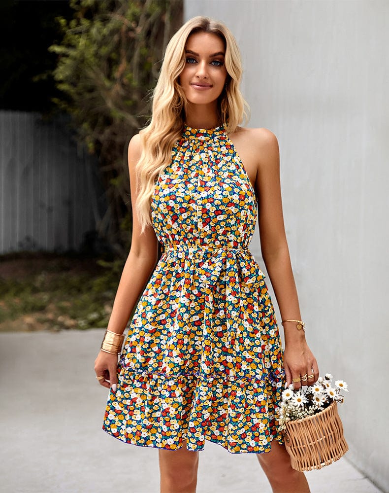 Halter Neck Hem Dress