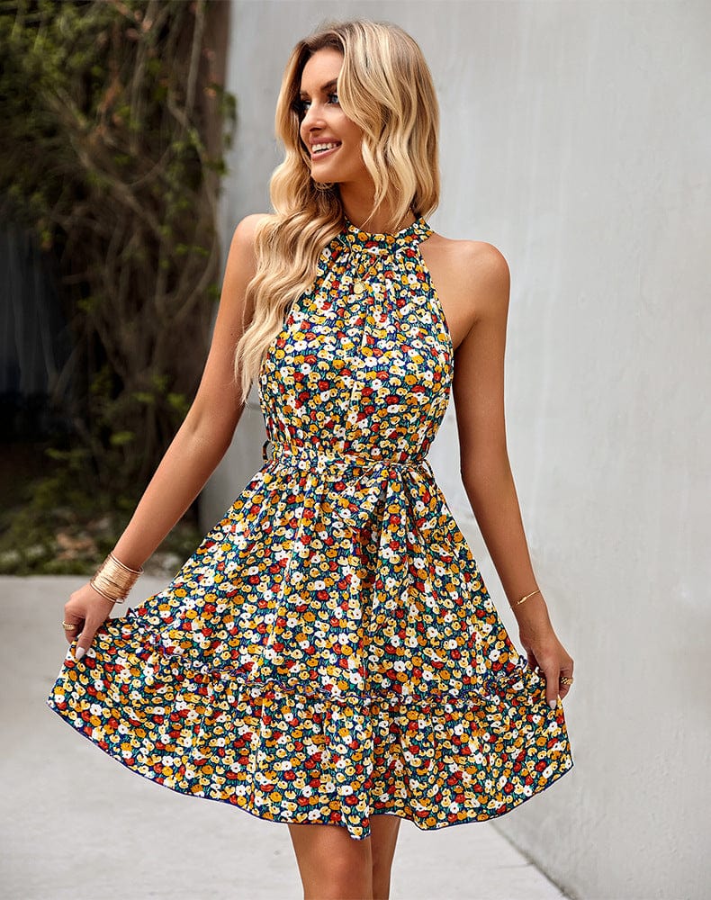 Halter Neck Hem Dress