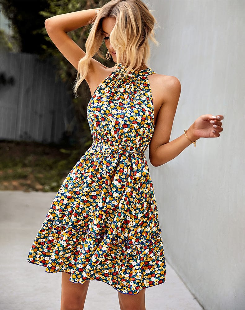 Halter Neck Hem Dress