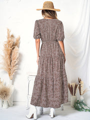 Puff Sleeve Wrap Dress
