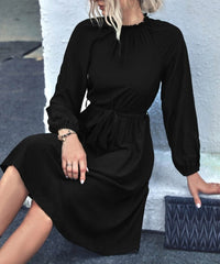 Leaf Collar Midi Dress