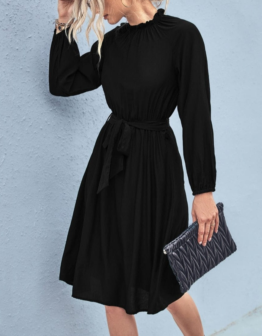 Leaf Collar Midi Dress