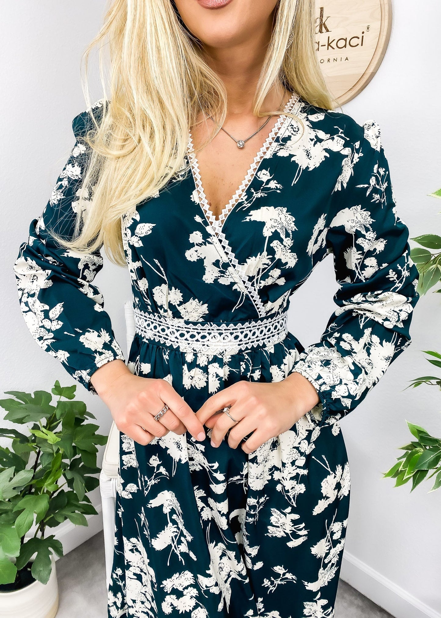 Floral Crochet Trim Dress