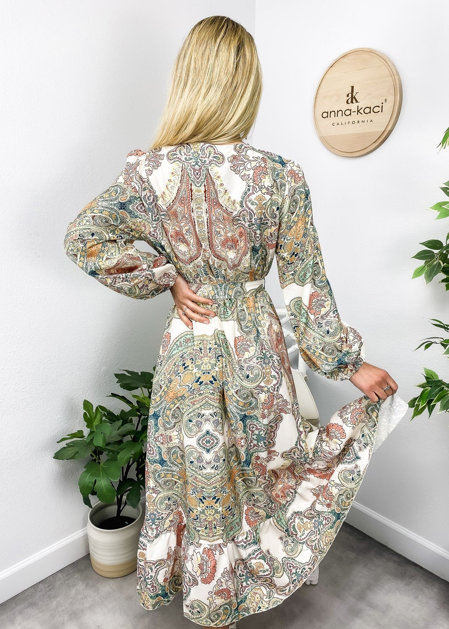 Multicolor Paisley Wrap Dress