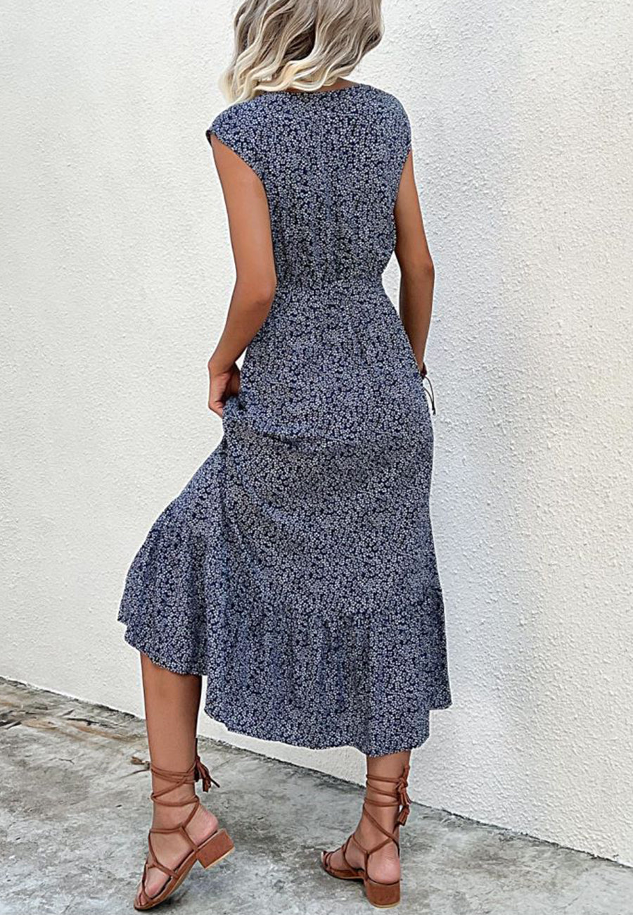 Bold Button Tie Dress