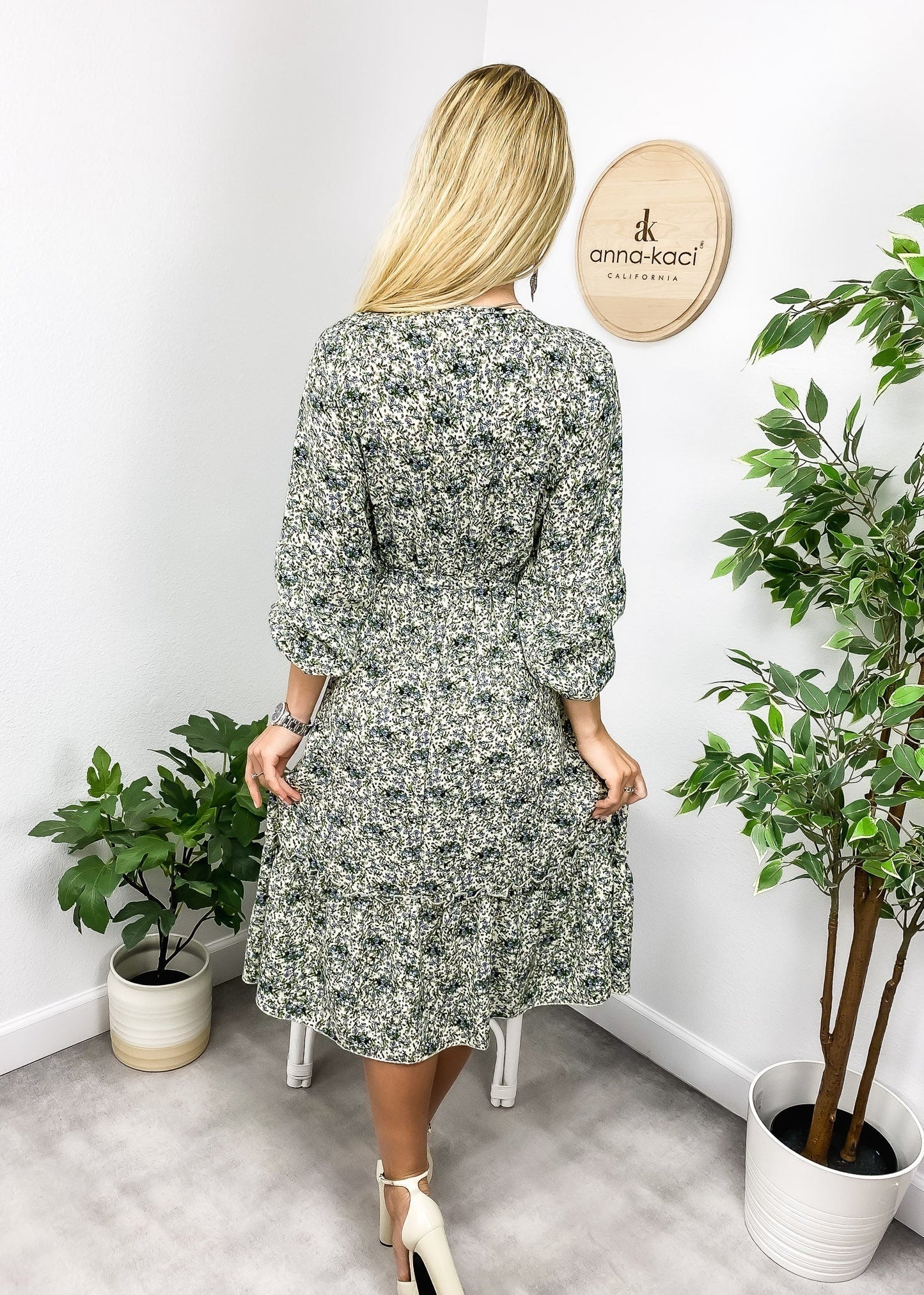 Floral Print Long Midi Dress