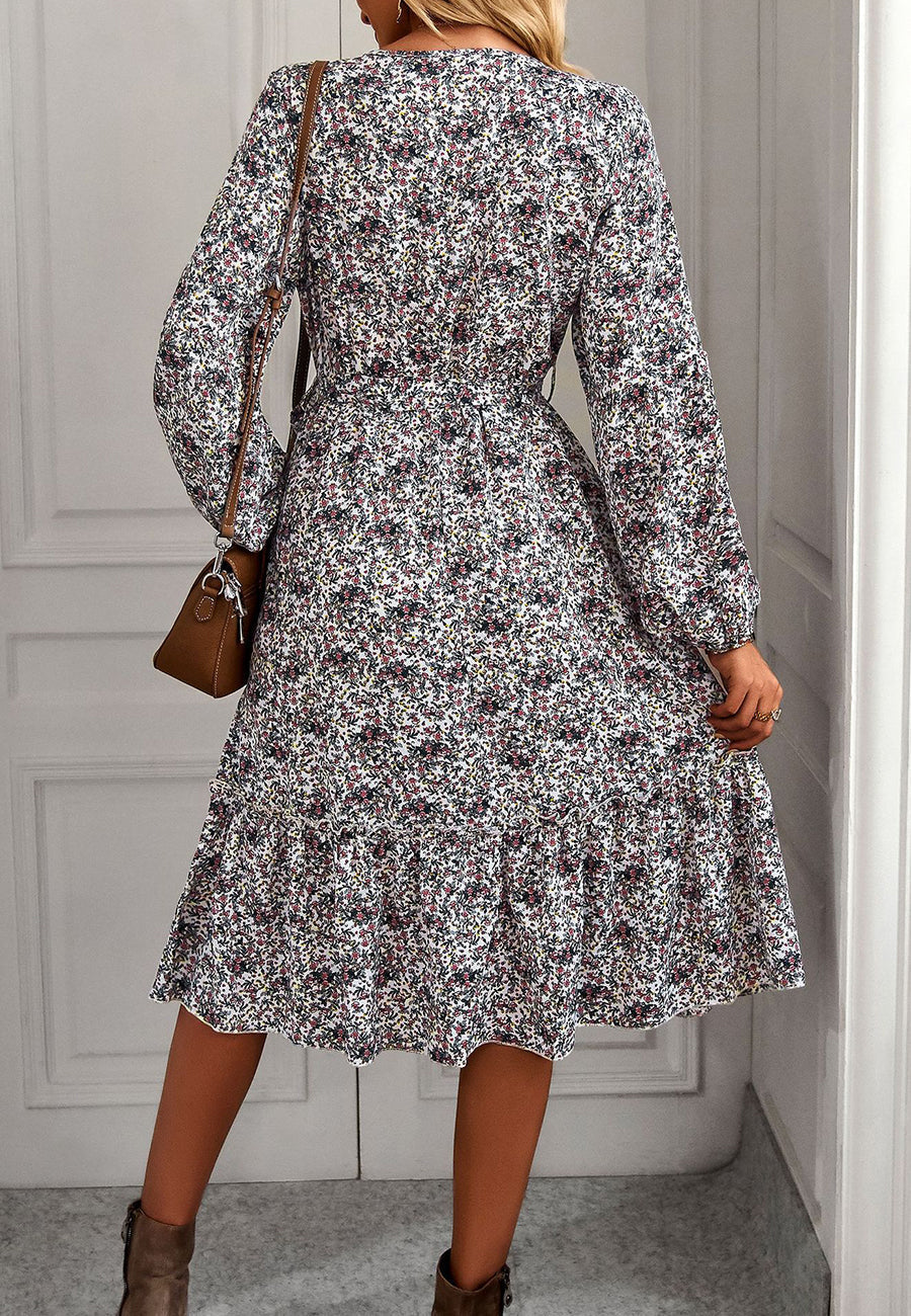 Floral Print Long Midi Dress