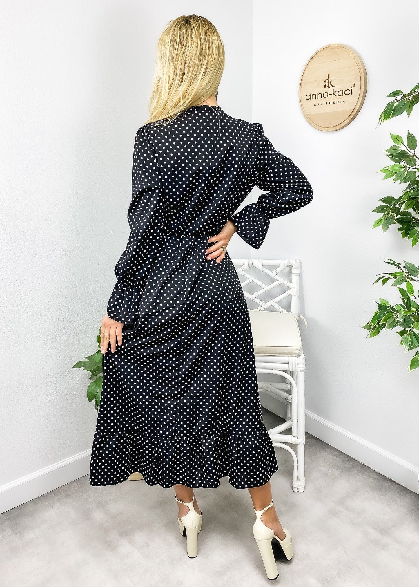 Tie Polka Dot Print Dress