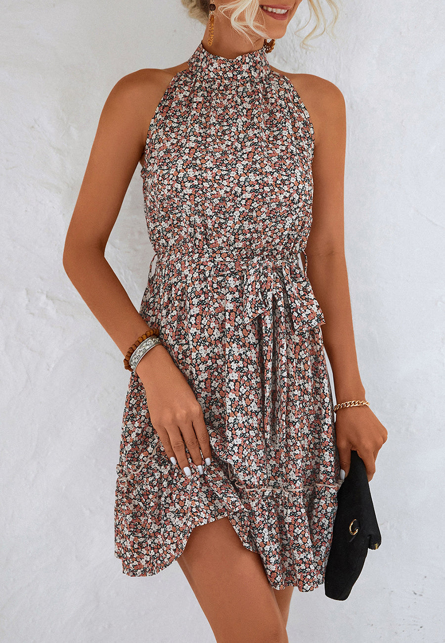 Tie Waist Halter Dress