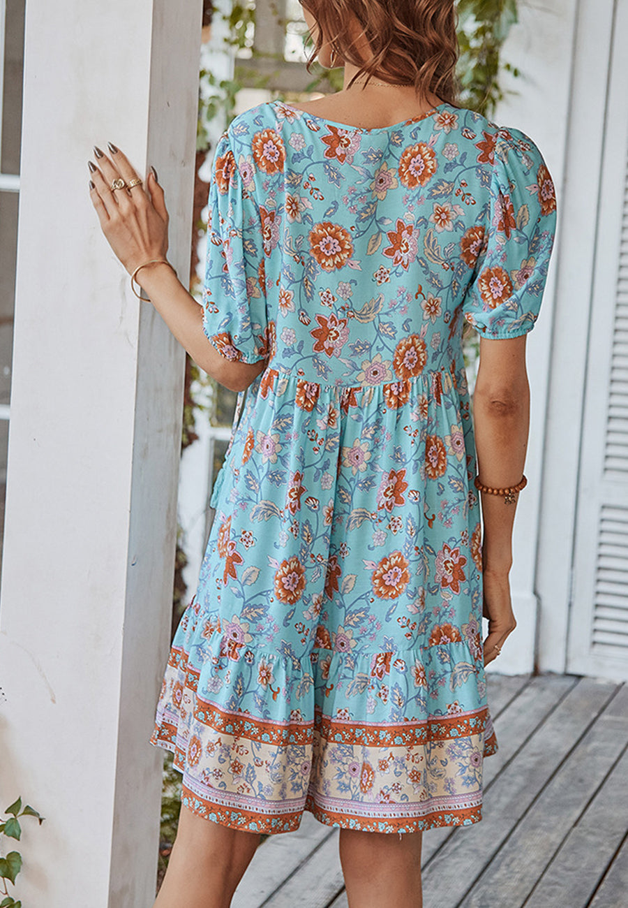 Floral Puff Sleeve Dress