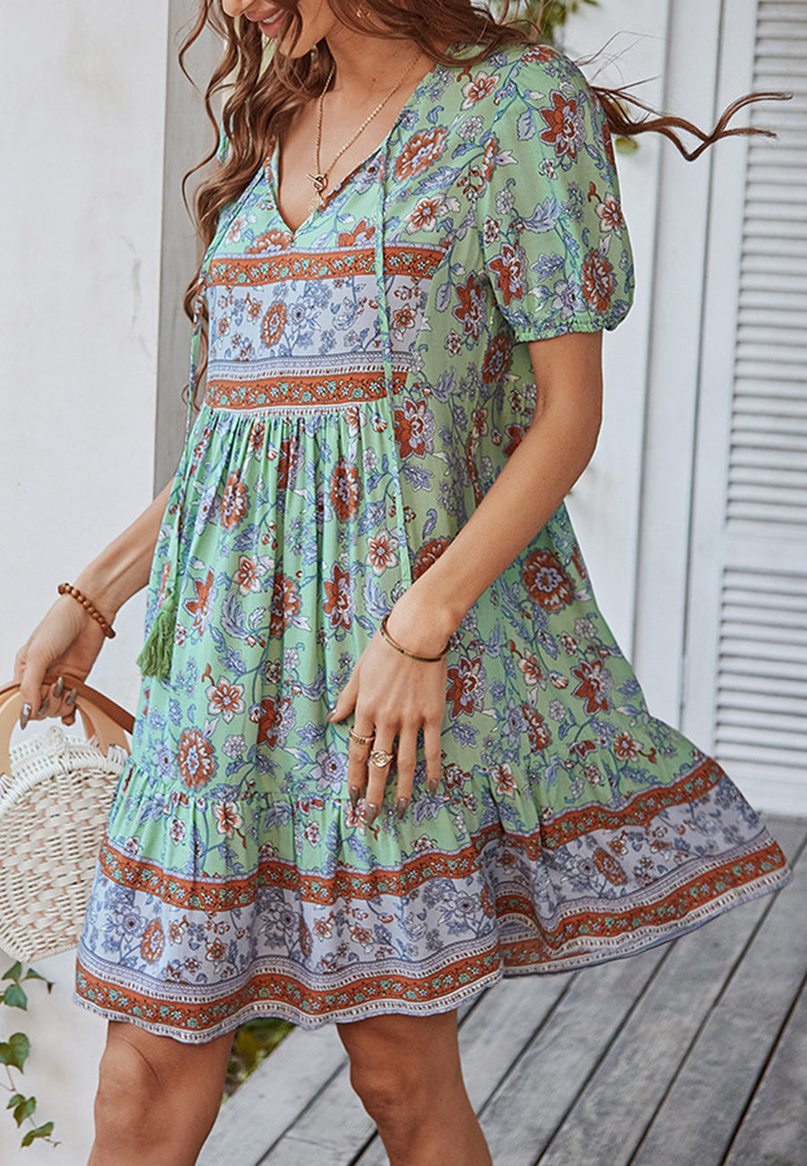 Floral Puff Sleeve Dress