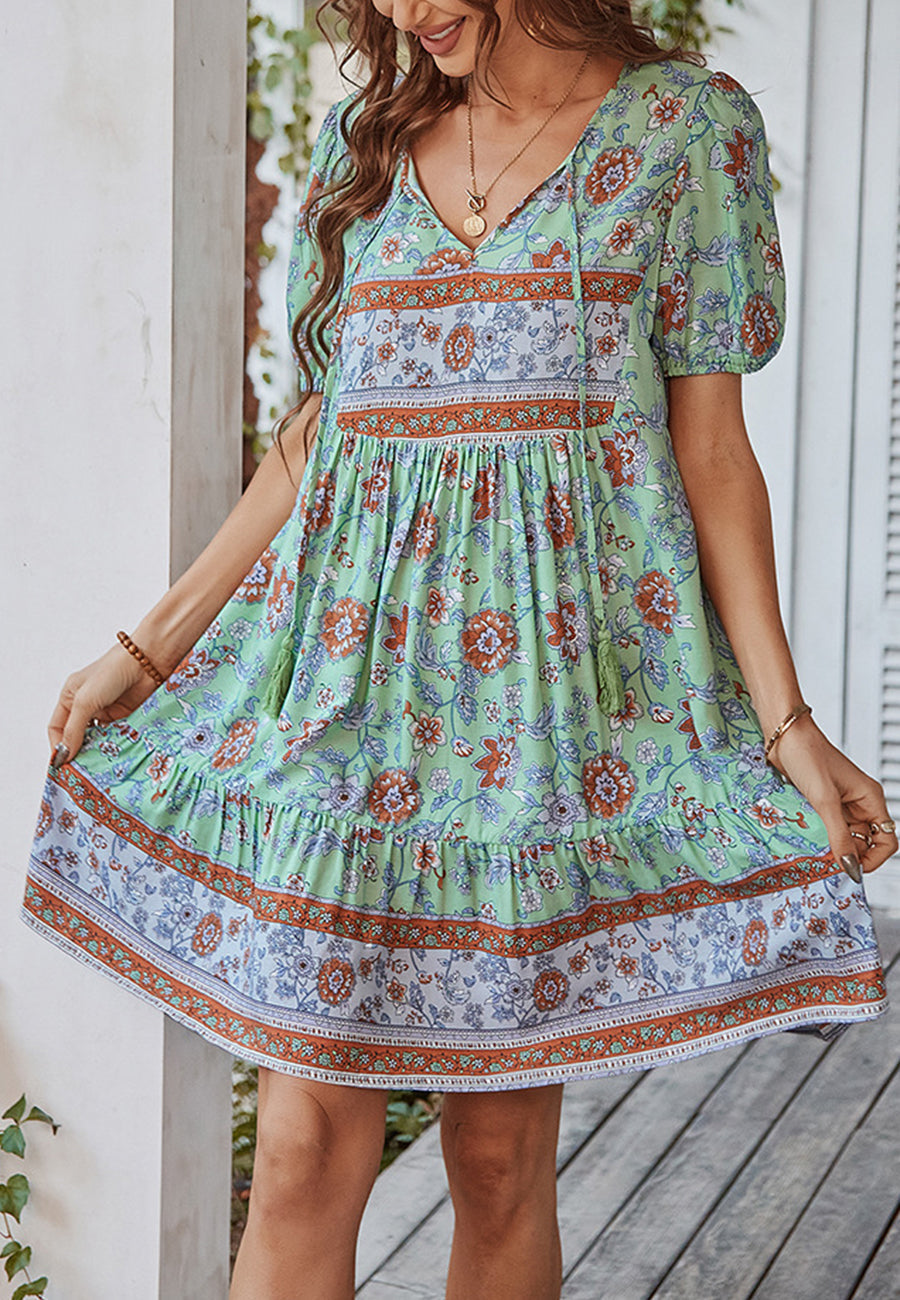 Floral Puff Sleeve Dress