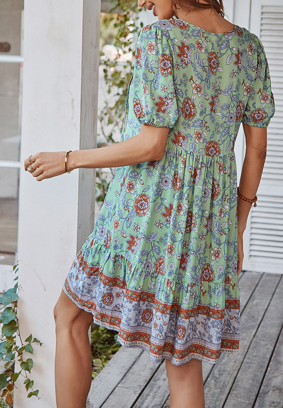 Floral Puff Sleeve Dress