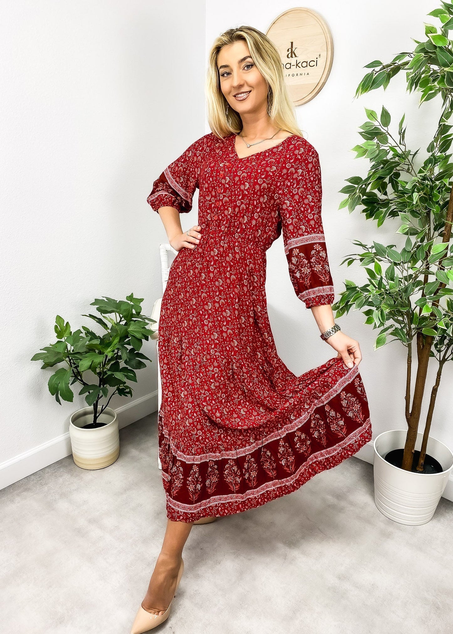 V Bohemian Maxi Dress