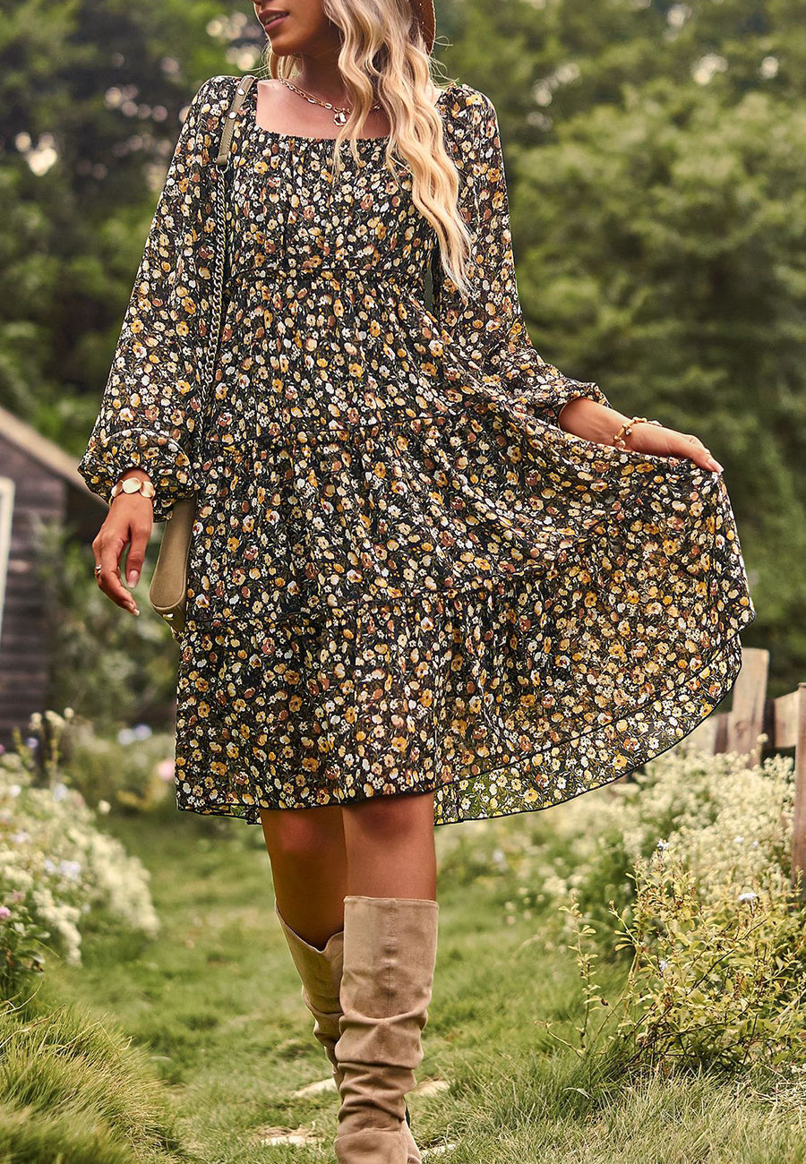 Long Sleeve Tiered Dress