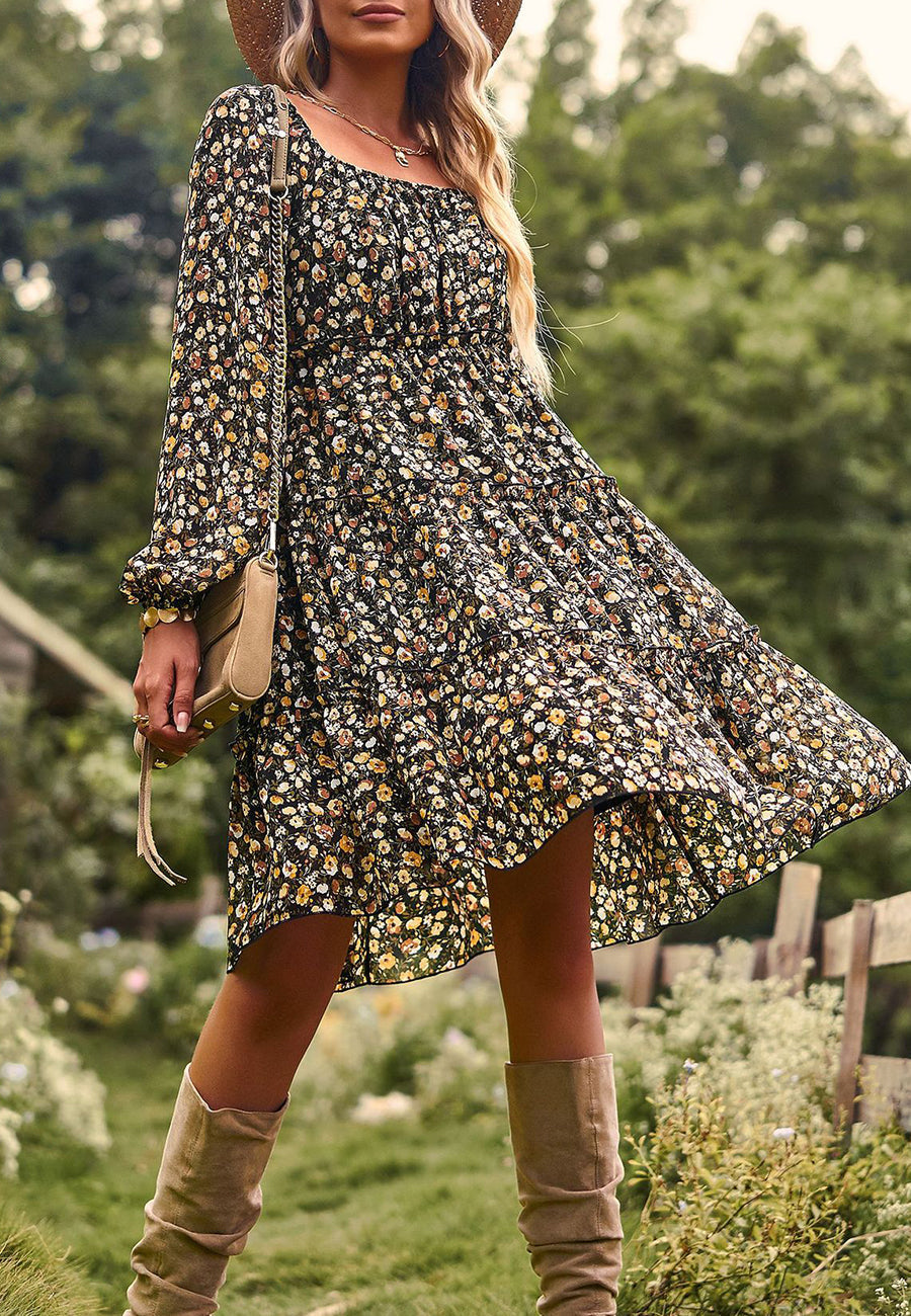 Long Sleeve Tiered Dress