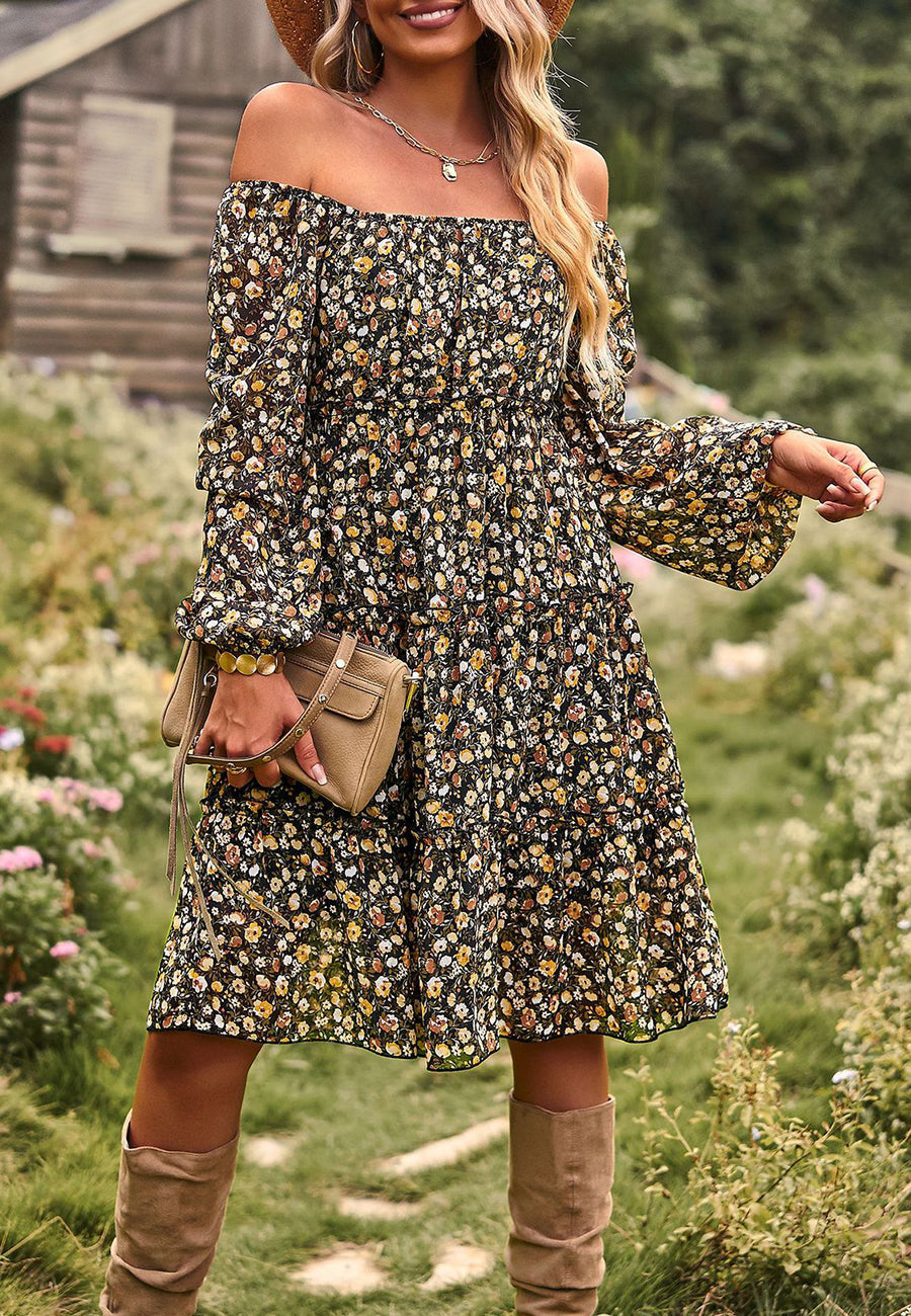 Long Sleeve Tiered Dress