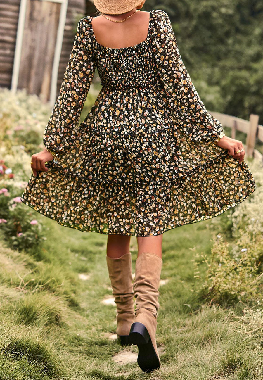 Long Sleeve Tiered Dress
