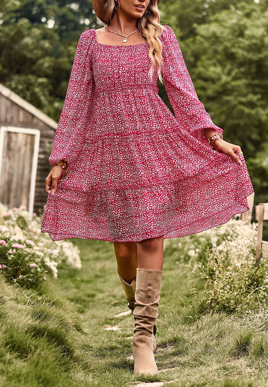 Long Sleeve Tiered Dress