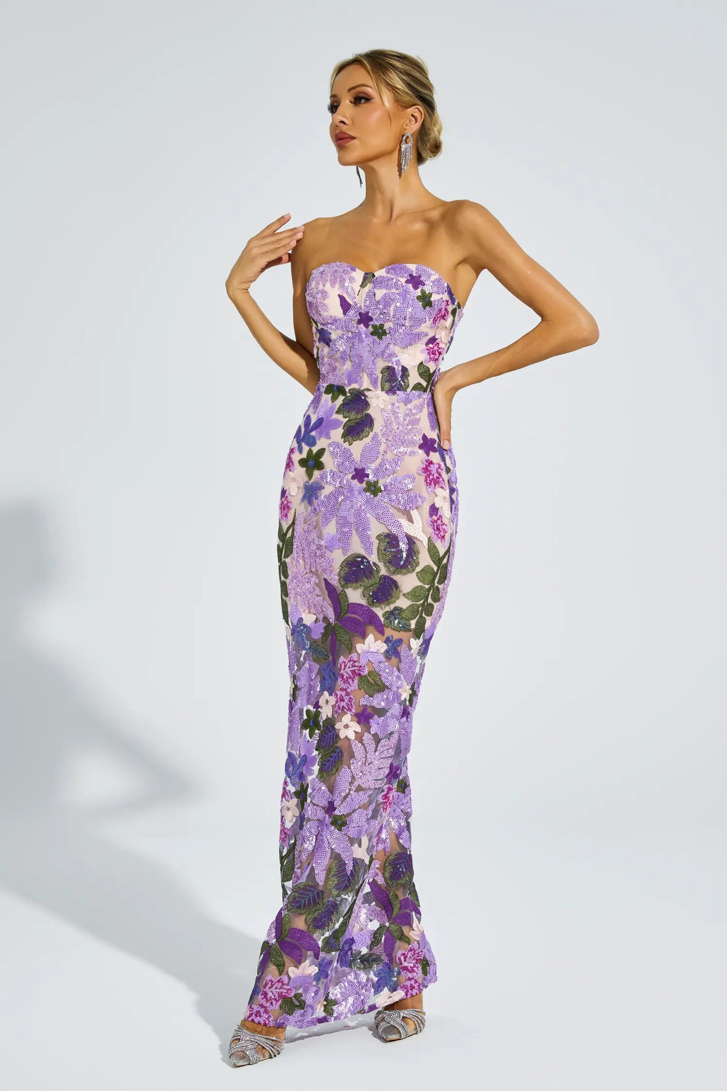 Jessica's Shoulder Embroidered Sequin Dress