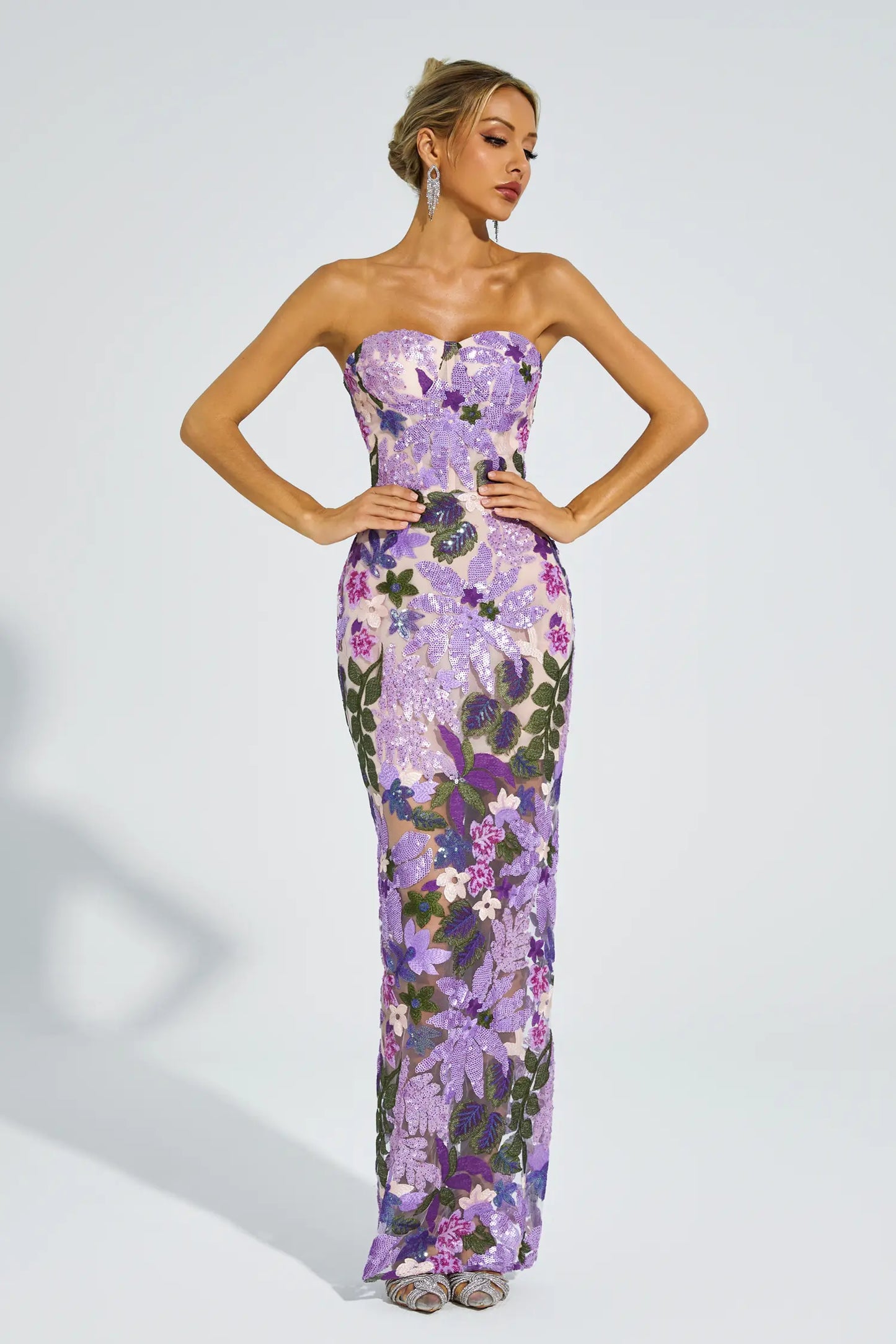 Jessica's Shoulder Embroidered Sequin Dress