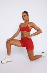 Radiate High Waisted Shorts Cherry Red