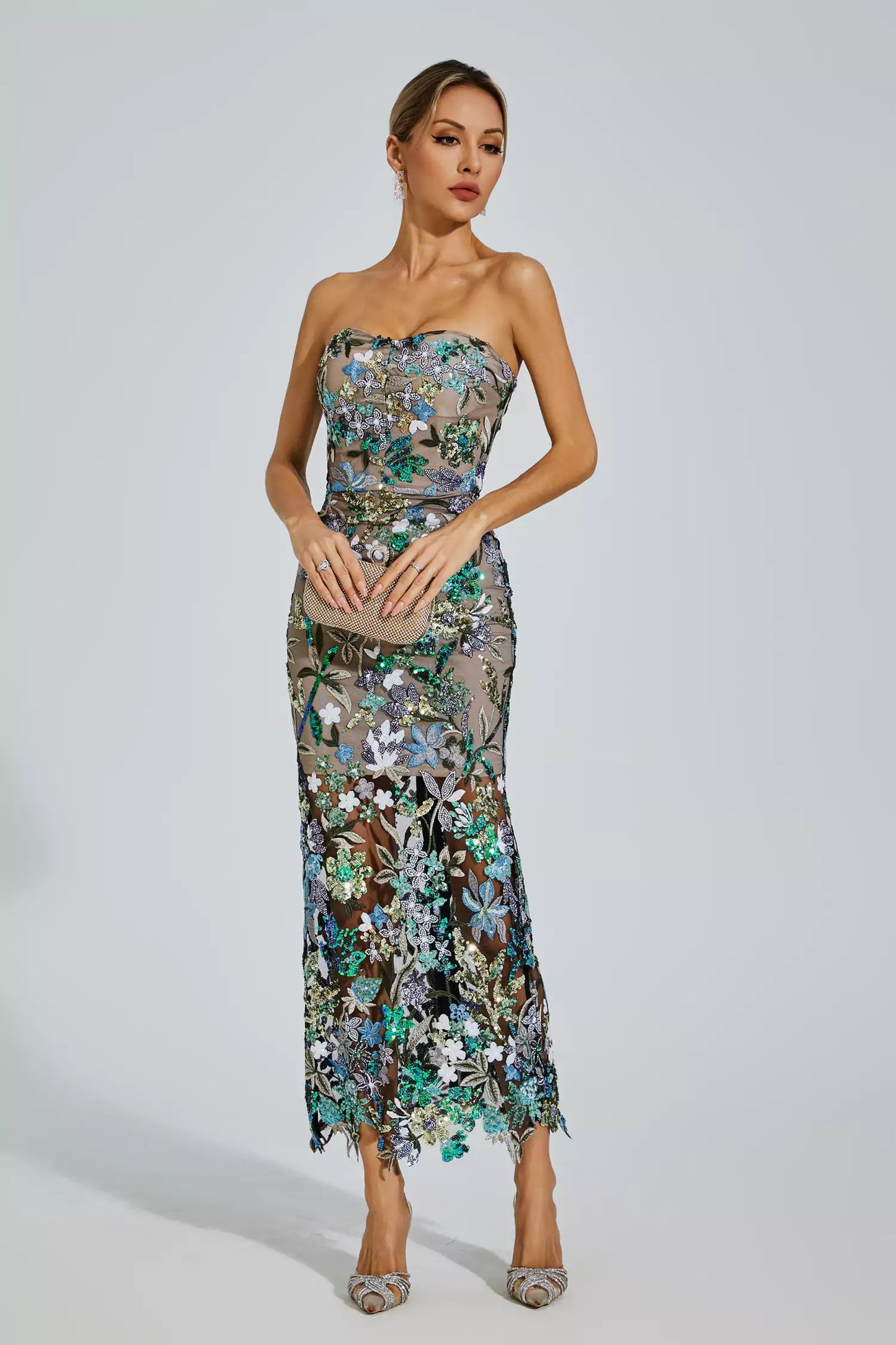 Jessica's Shoulder Embroidered Sequin Dress