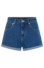 Missin' Something Denim Shorts Cobalt Blue Wash