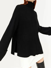 Oversize Turtleneck Vintage Knitted Big Casual Green Christmas Sweater Black / S Sweaters-L