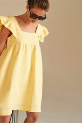 High waist ruffle dress