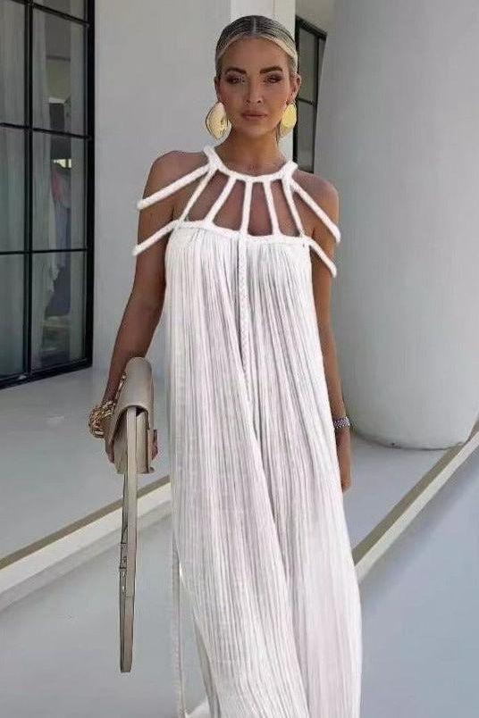Rope Strapless Halter Neck Loose Dress